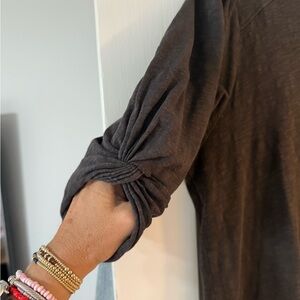 Ba&sh ruffle sleeve faded black tee